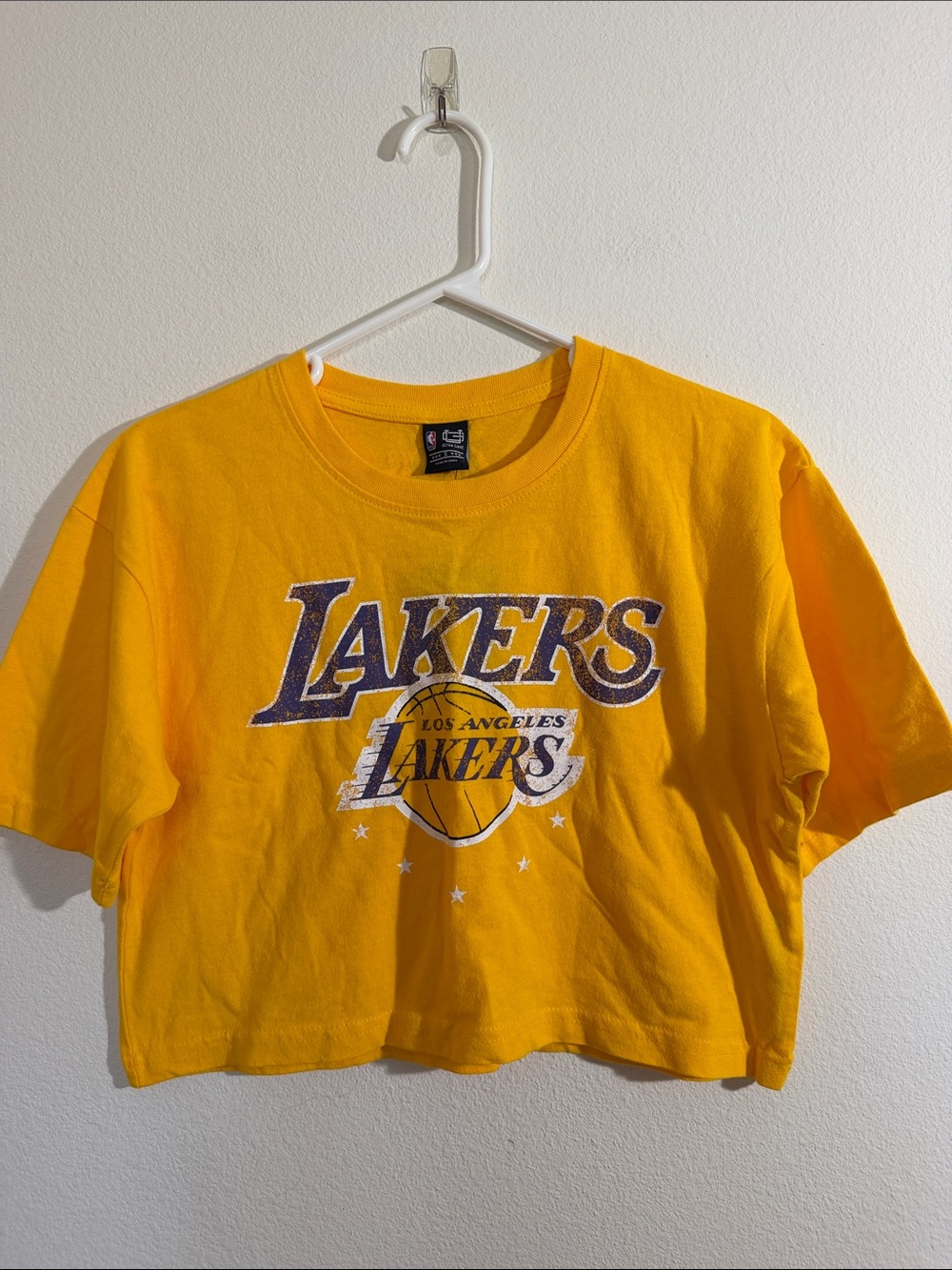 Los Angeles Lakers Yellow Crop T-Shirt size small